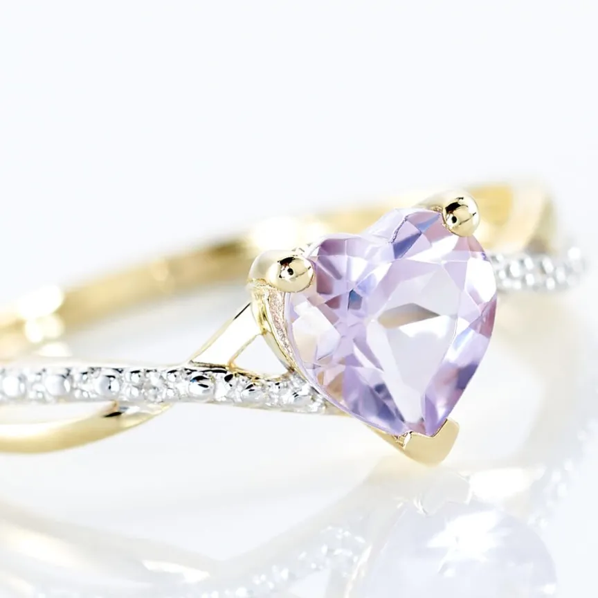 Bague Clothilde Or Jaune Amethyste Et Oxyde De Zirconium-Histoire d'Or Online