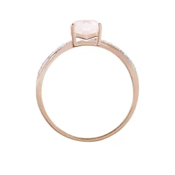 Histoire d'Or Bague Clothilde Or Rose Quartz Et Oxyde