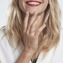 Histoire d'Or Bague Clothilde Or Rose Quartz Et Oxyde