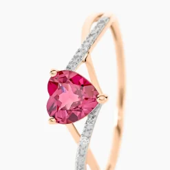 Histoire d'Or Bague Clothilde Or Rose Rhodolite Et Oxyde