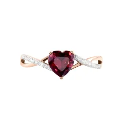 Histoire d'Or Bague Clothilde Or Rose Rhodolite Et Oxyde