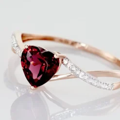 Histoire d'Or Bague Clothilde Or Rose Rhodolite Et Oxyde