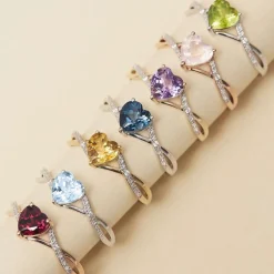 Histoire d'Or Bague Clothilde Or Rose Rhodolite Et Oxyde