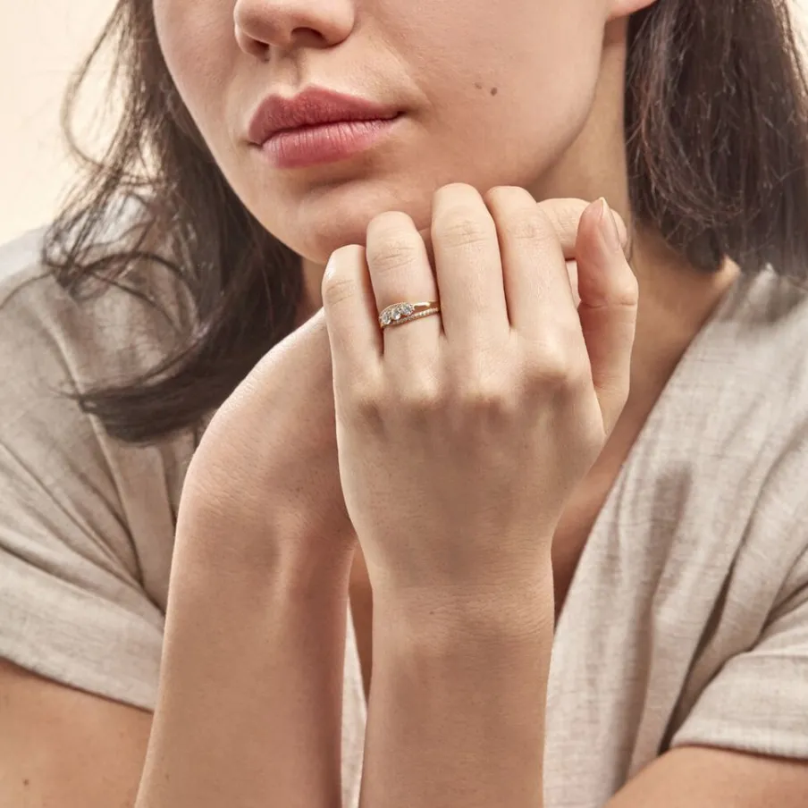 Histoire d'Or Bague Comete De Zirconium