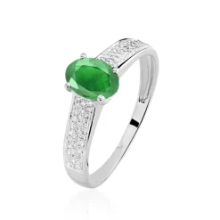 Bague Crista Or Blanc Emeraude Et Diamant-Histoire d'Or Clearance