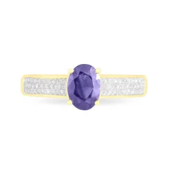 Bague Crista Or Jaune Amethyste Et Diamant-Histoire d'Or Clearance