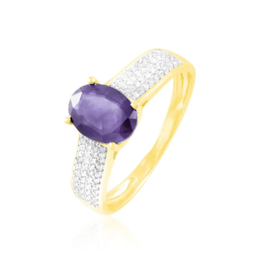 Bague Crista Or Jaune Amethyste Et Diamant-Histoire d'Or Discount