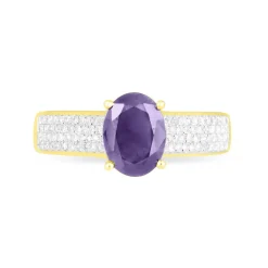 Bague Crista Or Jaune Amethyste Et Diamant-Histoire d'Or Discount