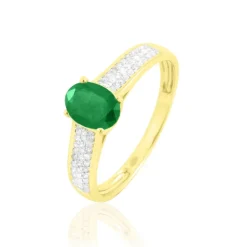 Bague Crista Or Jaune Emeraude Et Diamant-Histoire d'Or New