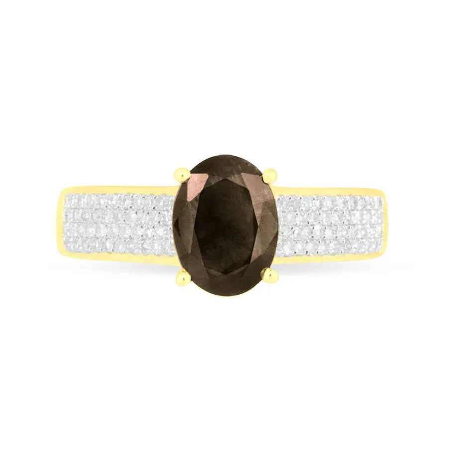 Histoire d'Or Bague Crista Or Jaune Quartz Et Diamant