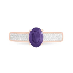 Bague Crista Or Rose Amethyste Et Diamant-Histoire d'Or Outlet