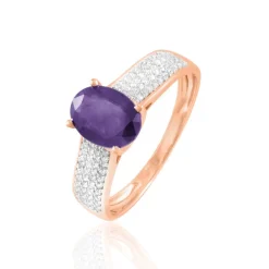 Histoire d'Or Bague Crista Or Rose Amethyste Et Diamant