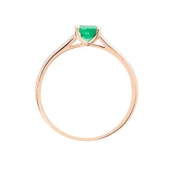 Bague Crista Or Rose Emeraude Et Diamant-Histoire d'Or New