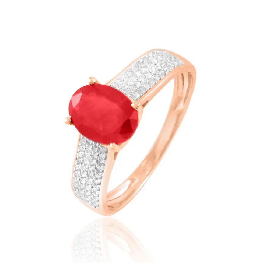 Bague Crista Or Rose Rubis Et Diamant-Histoire d'Or Discount