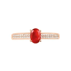 Bague Crista Or Rose Rubis Et Diamant-Histoire d'Or New