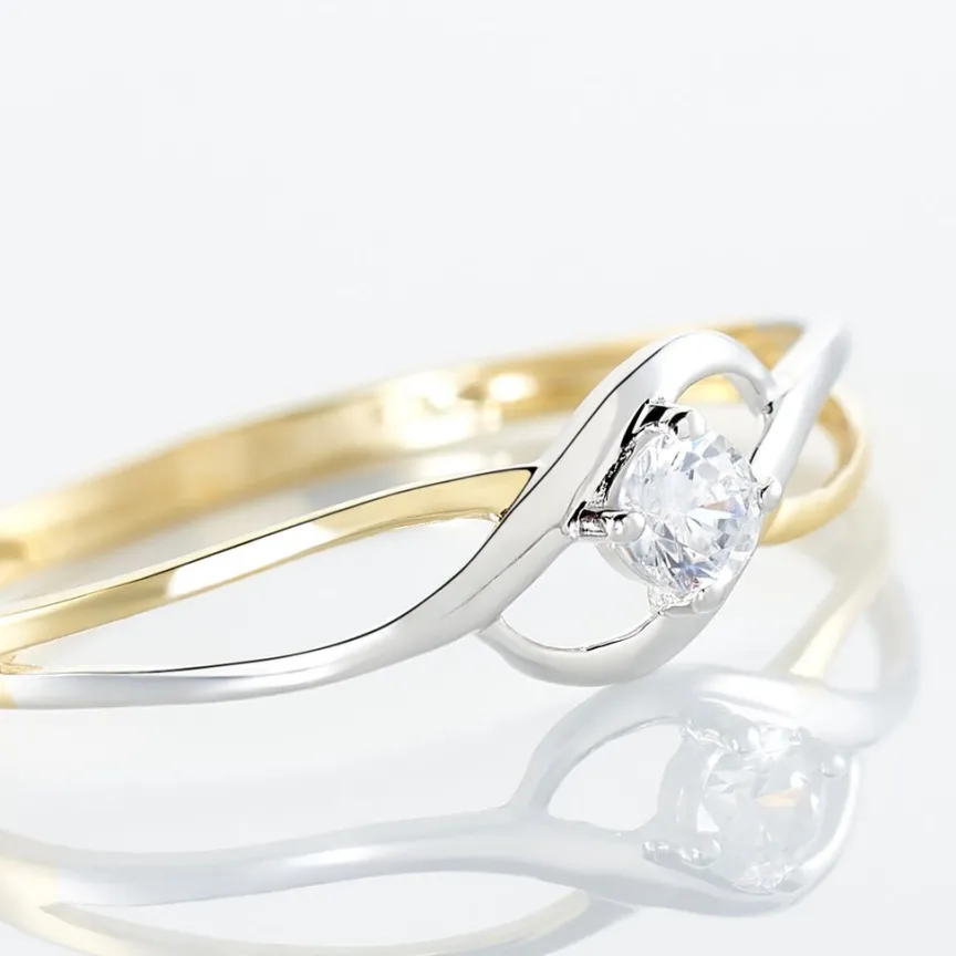 Bague Croise Or Bicolore Oxyde De Zirconium-Histoire d'Or Sale