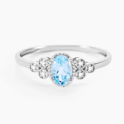 Bague Cyprille Or Blanc Topaze Et Oxyde De Zirconium-Histoire d'Or Outlet