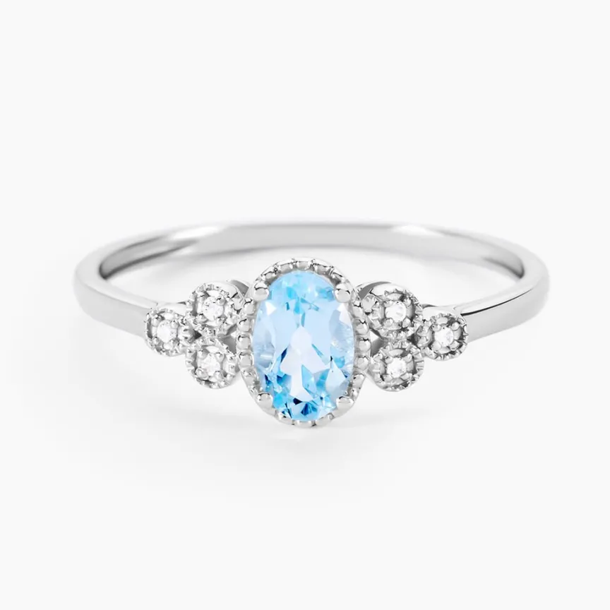 Bague Cyprille Or Blanc Topaze Et Oxyde De Zirconium-Histoire d'Or Outlet