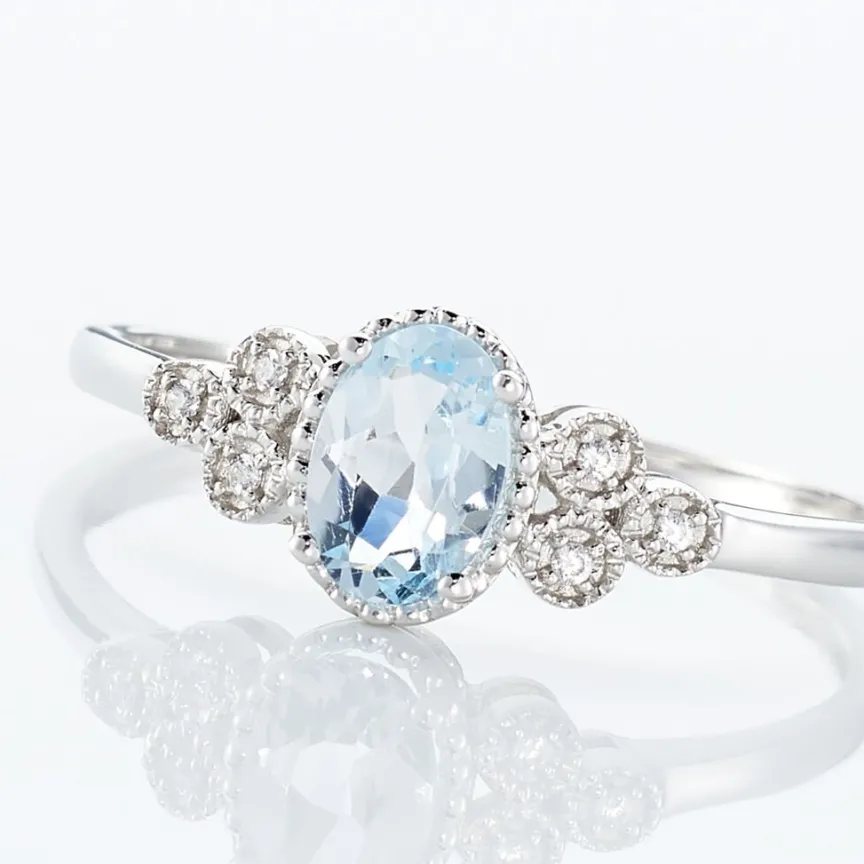 Bague Cyprille Or Blanc Topaze Et Oxyde De Zirconium-Histoire d'Or Outlet