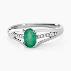 Bague Denise Or Blanc Emeraude Et Diamant-Histoire d'Or Hot