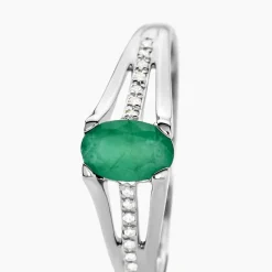 Bague Denise Or Blanc Emeraude Et Diamant-Histoire d'Or Hot