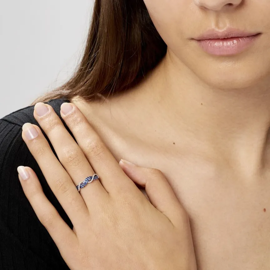 Bague Dimitria Or Blanc Saphir Et Diamant-Histoire d'Or New