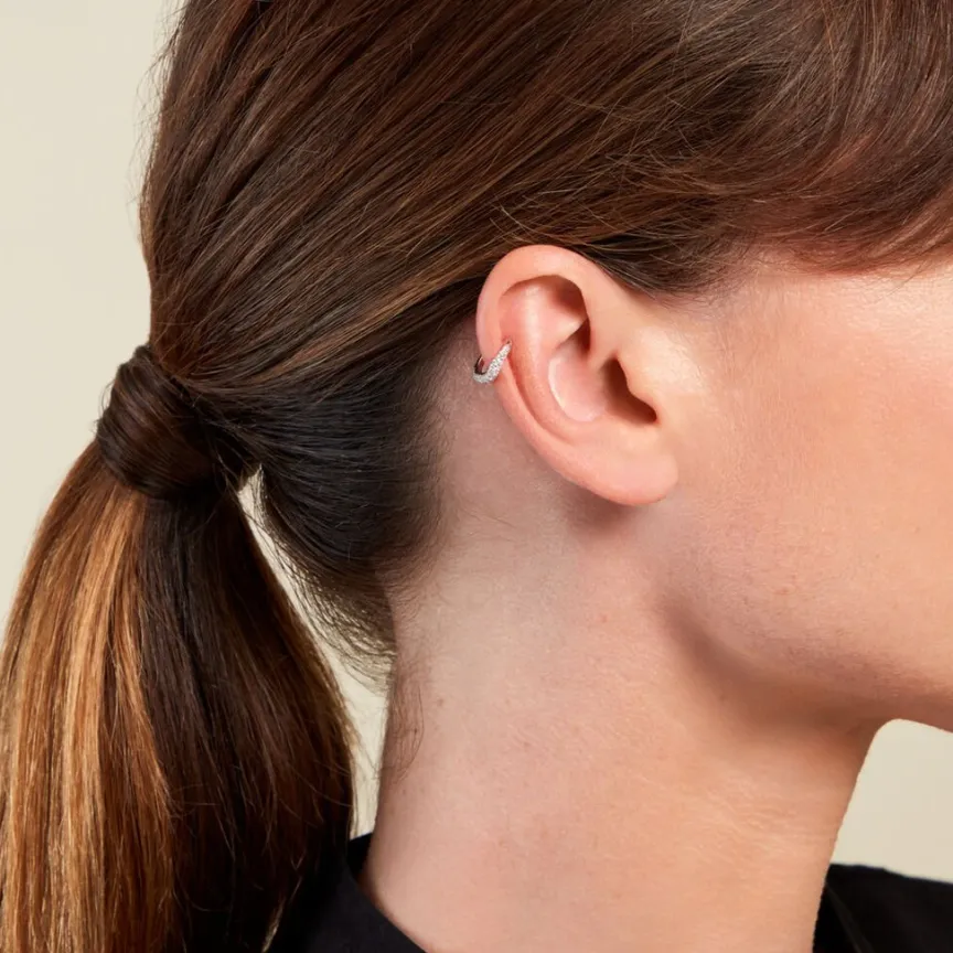 Bague D'oreille Unitaire Nandie Argent Blanc Oxyde De Zirconium-Histoire d'Or New