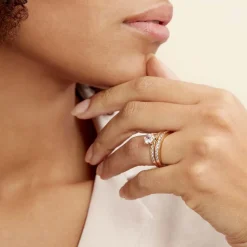 Histoire d'Or Bague Double Jeu De Zirconium