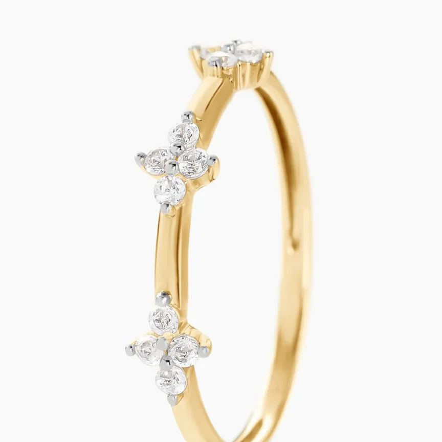Bague Eclosion Precieuse Or Jaune Oxyde De Zirconium-Histoire d'Or Online