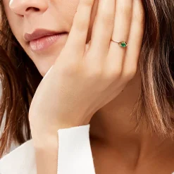 Histoire d'Or Bague Emotion Or Jaune Emeraude Diamant