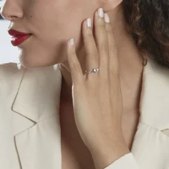 Histoire d'Or Bague Eva Or Blanc Topaze Et Diamant