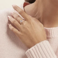 Histoire d'Or Bague Eva Or Blanc Topaze Et Oxyde De Zirconium