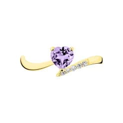 Histoire d'Or Bague Eva Or Jaune Amethyste Et Diamant