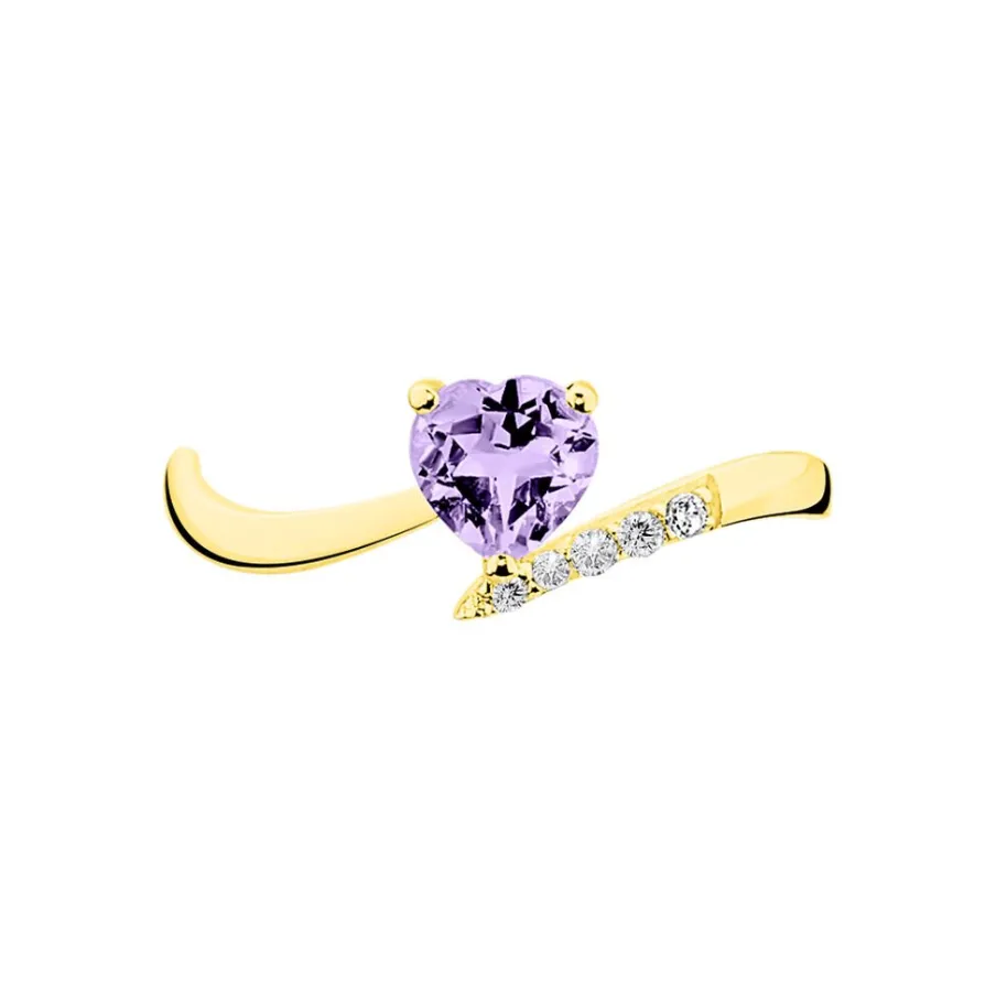 Histoire d'Or Bague Eva Or Jaune Amethyste Et Diamant