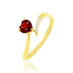 Bague Eva Or Jaune Grenat Et Diamant-Histoire d'Or Sale