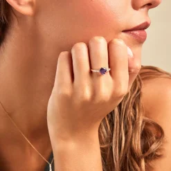 Bague Fany Or Jaune Améthyste Oxyde De Zirconium-Histoire d'Or Sale