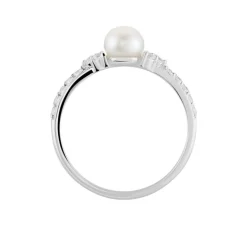 Bague Florenty Argent Blanc Perle De Culture Et Oxyde De Zirconium-Histoire d'Or Discount