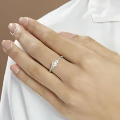 Bague Florenty Argent Blanc Perle De Culture Et Oxyde De Zirconium-Histoire d'Or Discount