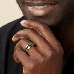 Bague Gaston Acier Blanc-Histoire d'Or Discount