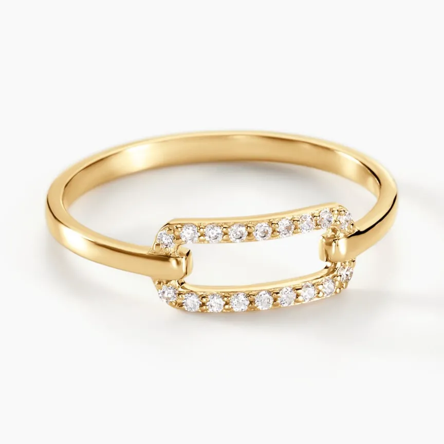 Bague Graphic Lines Or Jaune Oxyde De Zirconium-Histoire d'Or Best