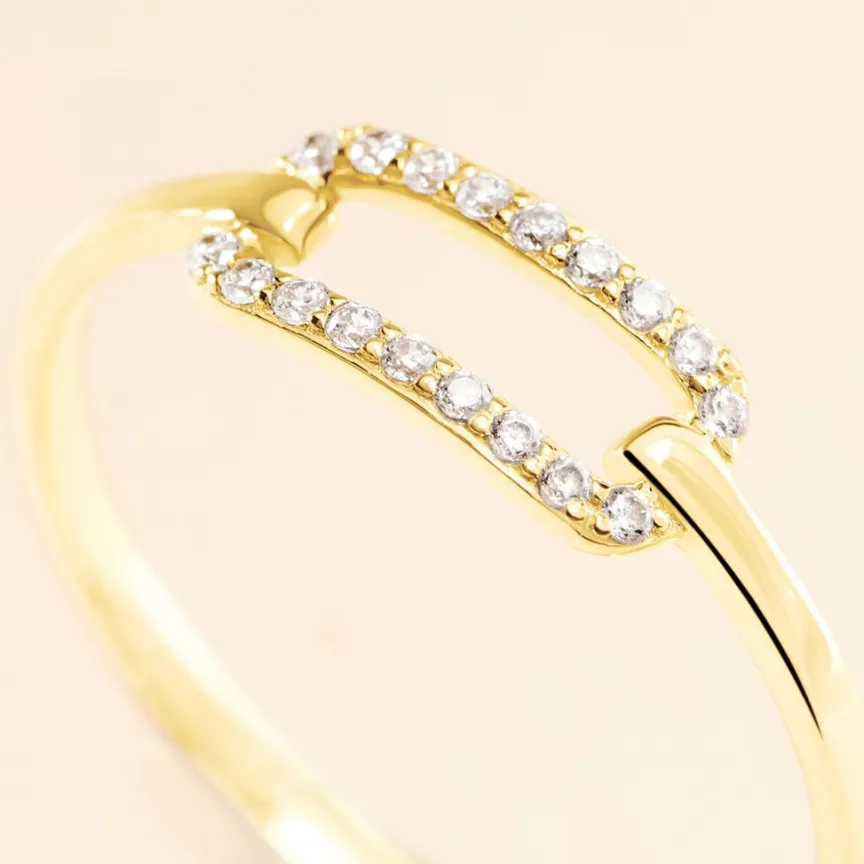Bague Graphic Lines Or Jaune Oxyde De Zirconium-Histoire d'Or Best
