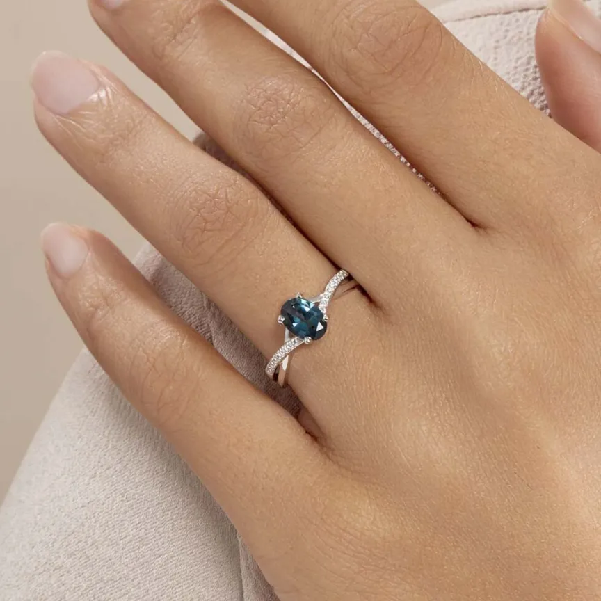 Bague Haissa Or Blanc Topaze Et Oxyde De Zirconium-Histoire d'Or Discount