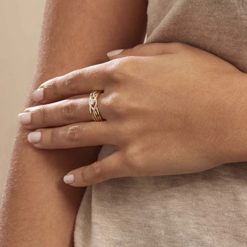 Bague Harmonia Or Jaune Oxyde De Zirconium-Histoire d'Or Outlet