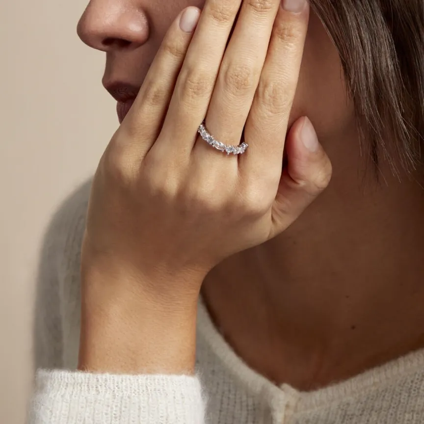 Bague Indira Argent Blanc Oxyde De Zirconium-Histoire d'Or Hot