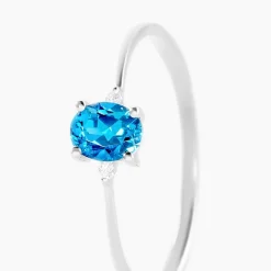 Bague Janah Or Blanc Topaze Et Oxyde De Zirconium-Histoire d'Or Hot