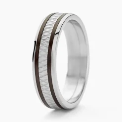 JOURDAN Bague Jonc Maewen Acier Blanc