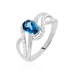 Bague Josyne Or Blanc Topaze Et Oxyde De Zirconium-Histoire d'Or Discount