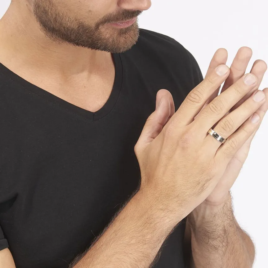 Bague Ahou Acier Blanc Diamant-JOURDAN Outlet