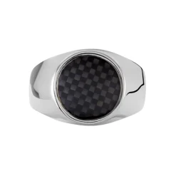 JOURDAN Bague Homme Arecibo Acier Blanc Carbone