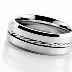 JOURDAN Bague Iron Tungstene Blanc